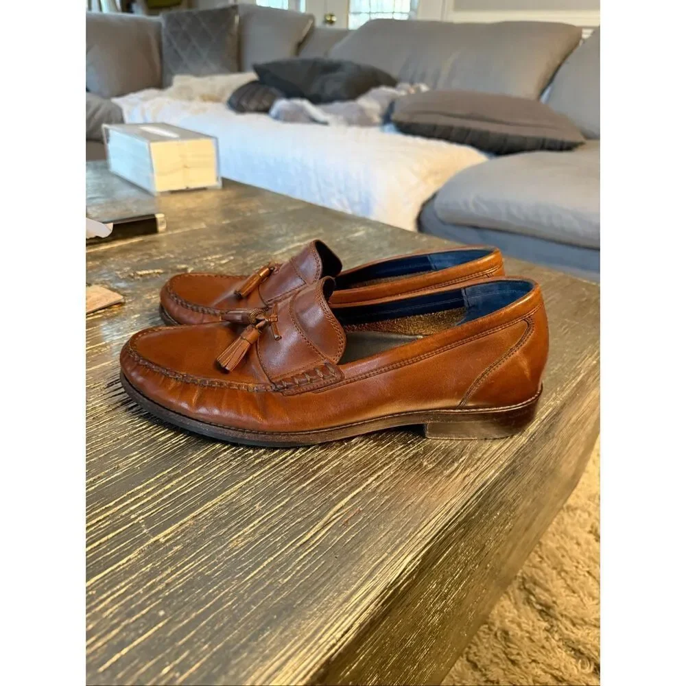 Cole Haan Brown Leather Tassel Maine Classic Pinch Loafers sz 10 EUC